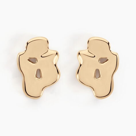 Boucles D'oreilles Puces Organic Plaqué Or Jaune - Boucles d'oreilles fantaisie Femme | Histoire d’Or