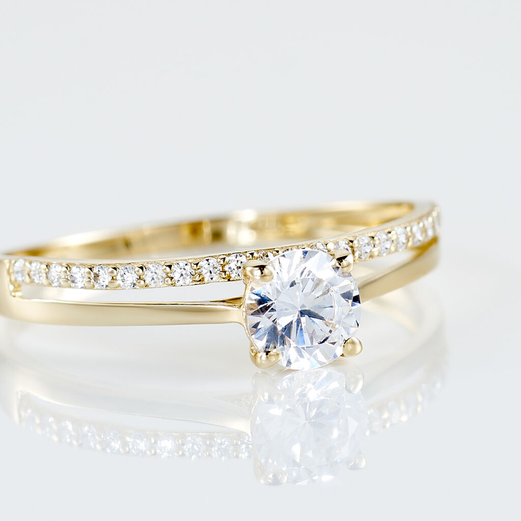 Bague Solitaire Anatoline Or Jaune Oxyde De Zirconium - Bagues solitaires Femme | Histoire d’Or
