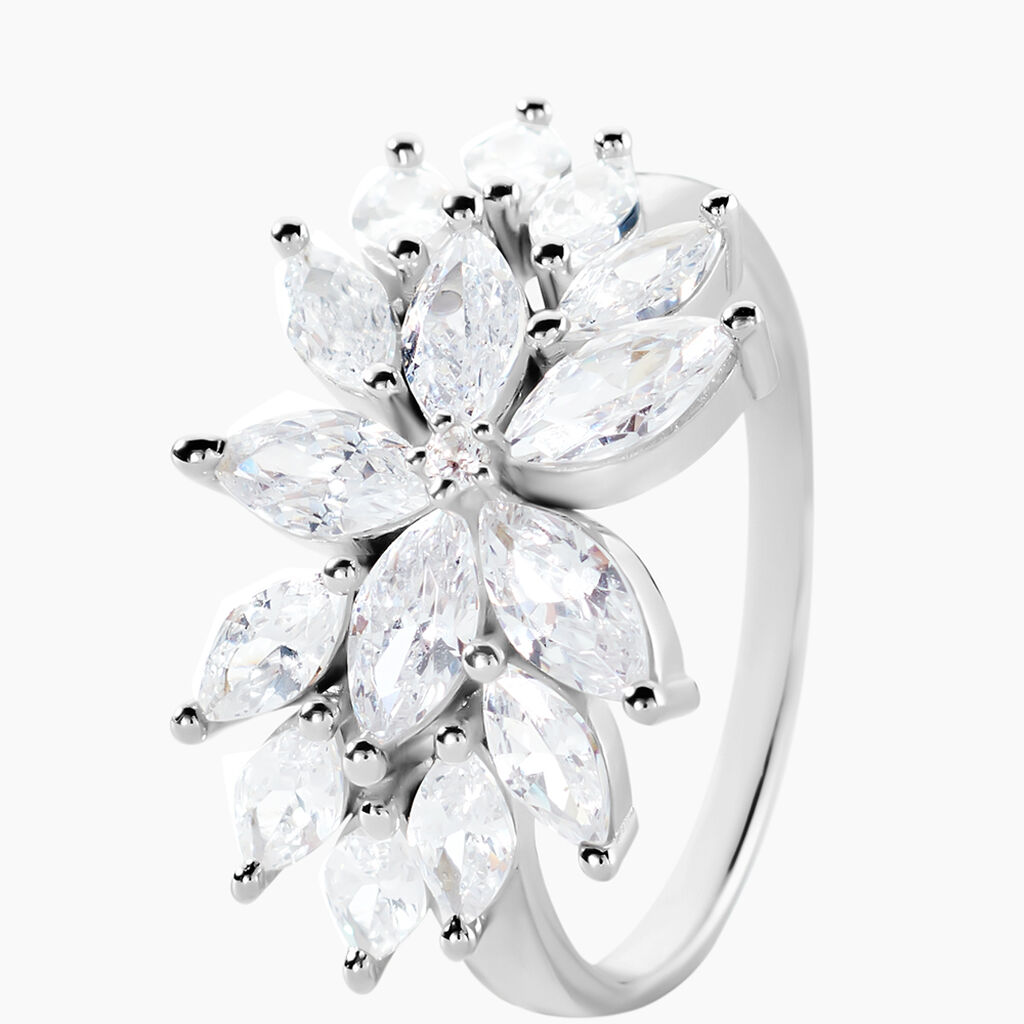 Bague Glow Up Argent Blanc Oxyde De Zirconium - Bagues avec pierre Femme | Histoire d&rsquo;Or
