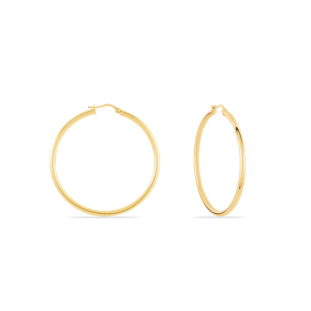 Cr&eacute;oles Creolia Acier Jaune - Boucles d'oreilles cr&eacute;oles Femme | Histoire d&rsquo;Or