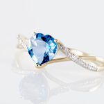 Bague Or Jaune Clothilde Topaze Oxydes De Zirconium - Solitaires accompagn&eacute;s Femme | Histoire d&rsquo;Or