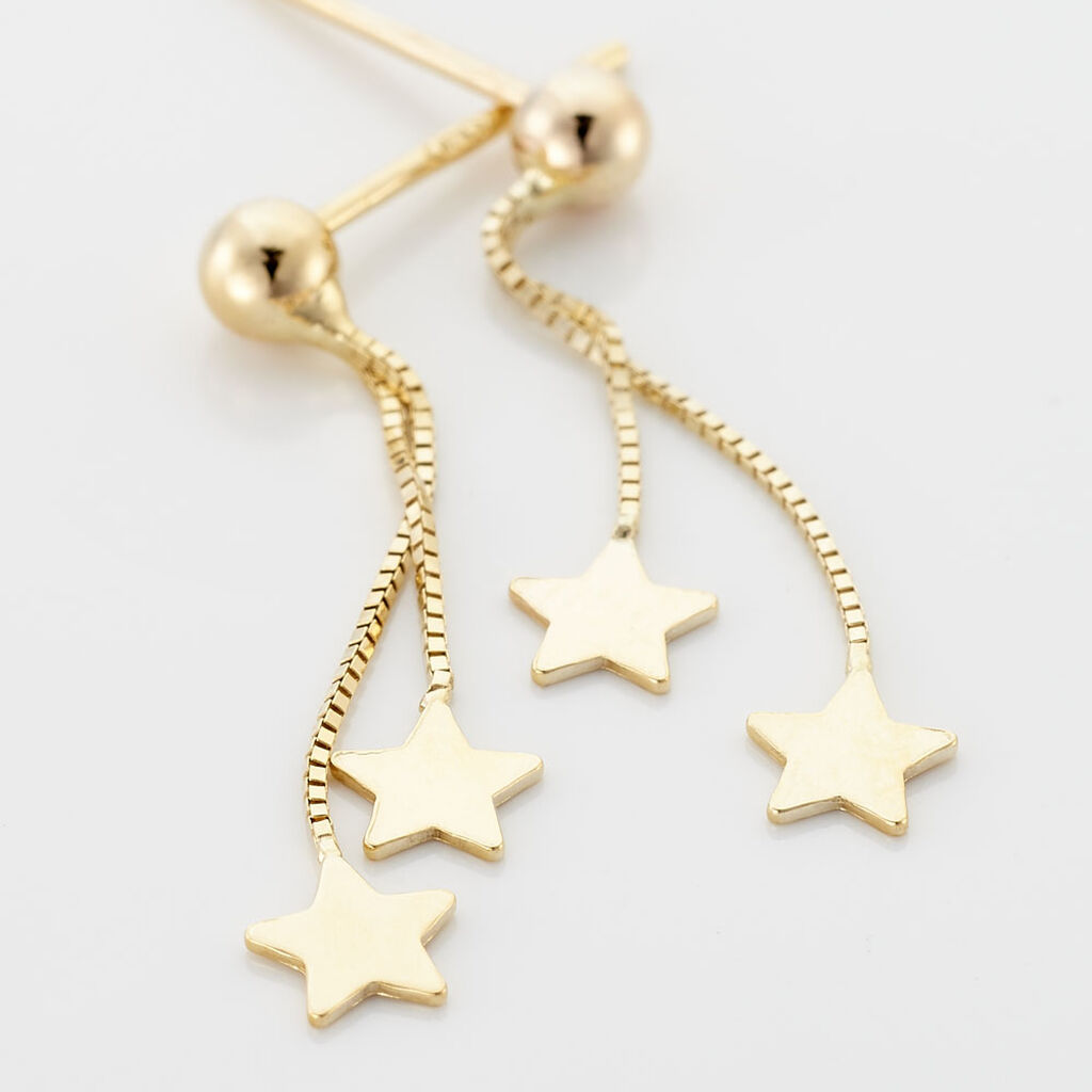 Boucles D'oreilles Pendantes Alphonsine Etoile Or Jaune - Boucles d'oreilles pendantes Femme | Histoire d’Or