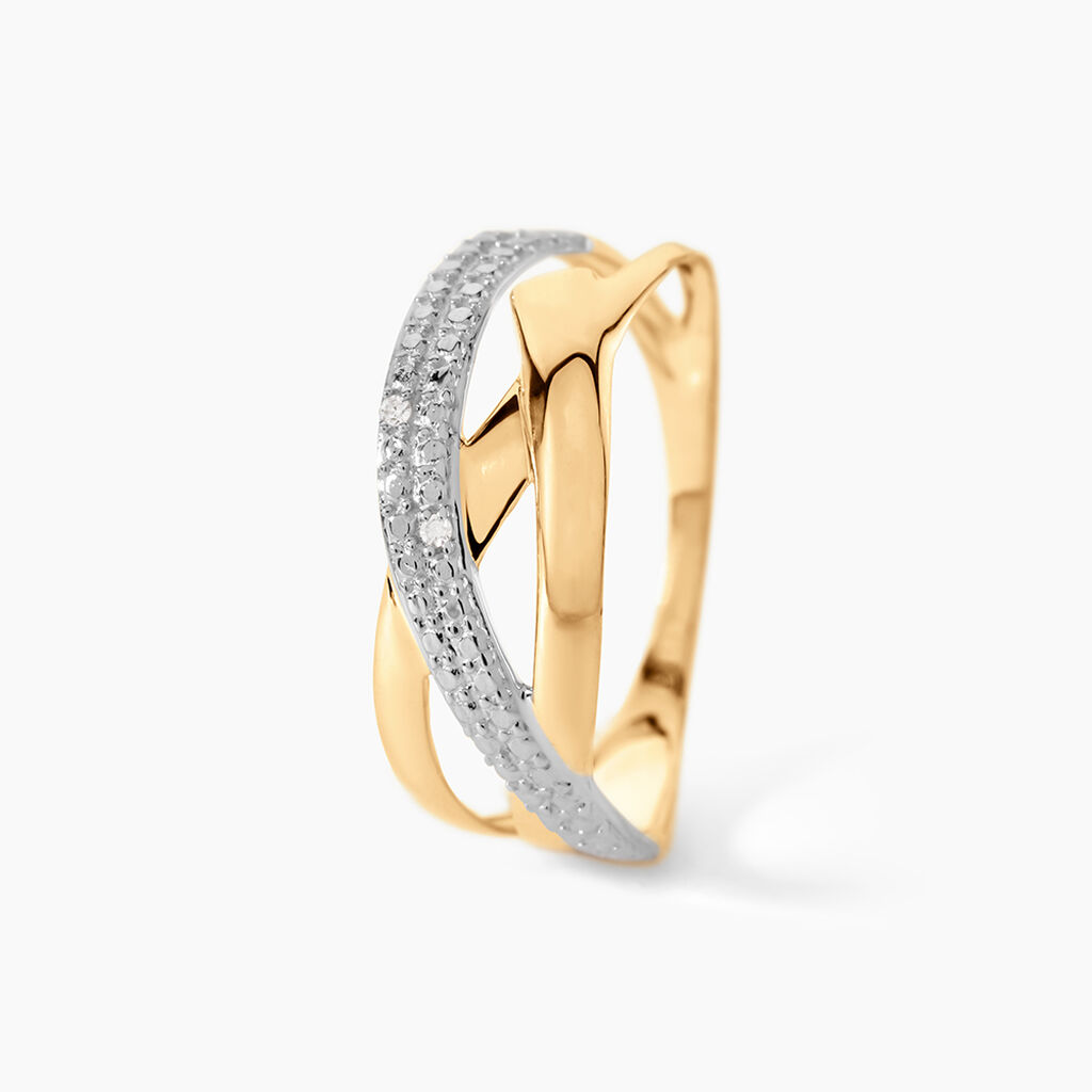 Bague Nuccia Or Bicolore Diamant - Bagues avec pierre Femme | Histoire d&rsquo;Or