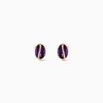 Boucles D'Oreilles Puces Prudencia Argent Dor&eacute; A L'Or 750/1000 Am&eacute;thyste - Boucles d'oreilles empierr&eacute;es Femme | Histoire d&rsquo;Or