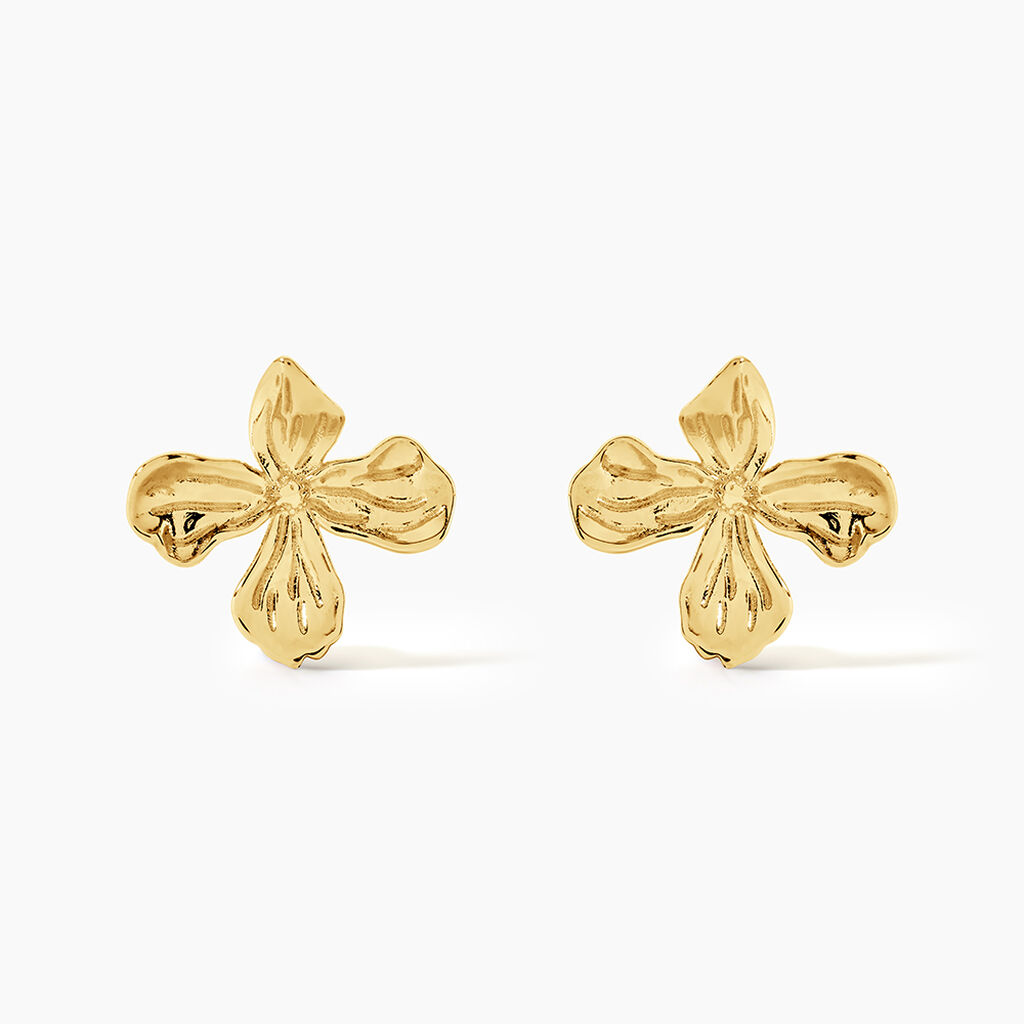 Boucles D'Oreilles Puces Innes Argent Dor&eacute; - Clous d'oreilles Femme | Histoire d&rsquo;Or