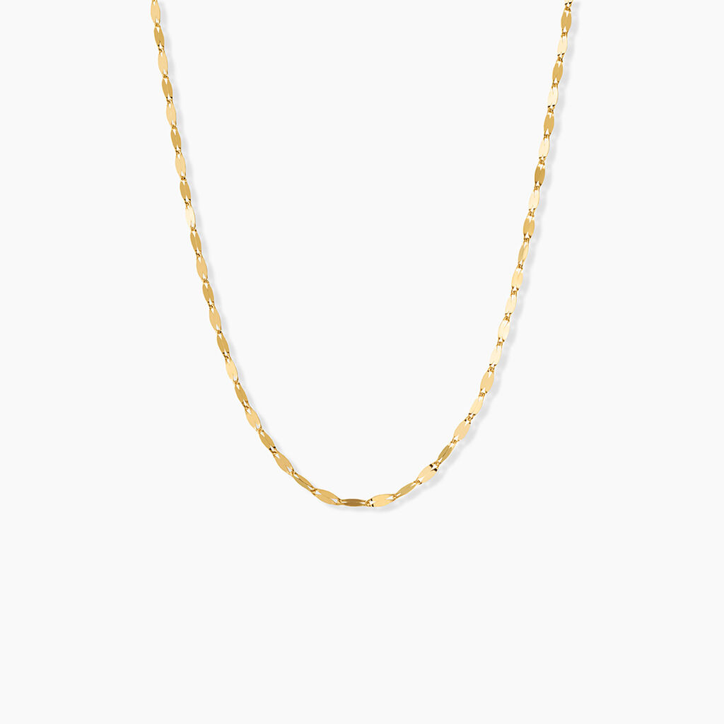 Collier Camelie Argent Dor&eacute; A L'Or 750/1000 - Bijoux sans pierre Femme | Histoire d&rsquo;Or