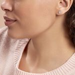 Boucles D'oreilles Puces Auxana Argent Rose Oxyde De Zirconium - Boucles d'oreilles fantaisie Femme | Histoire d&rsquo;Or