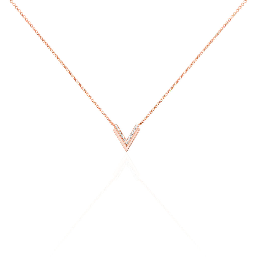 Collier Nollia Argent Rose Oxyde De Zirconium