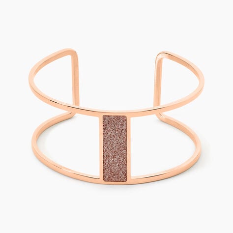 Bracelet Manchette Acier Rose Maria - Bracelets manchettes Femme | Histoire d&rsquo;Or