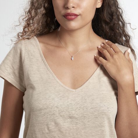 Collier Or Blanc Akli Oxyde De Zirconium - Colliers Femme | Histoire d’Or