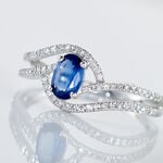 Bague Lyna Or Blanc Saphir Et Diamant - Bagues solitaires Femme | Histoire d&rsquo;Or