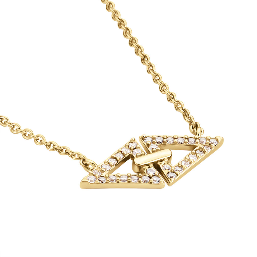 Collier Izia Plaqu&eacute; Or Jaune Oxydes De Zirconium - Colliers fantaisie Femme | Histoire d&rsquo;Or