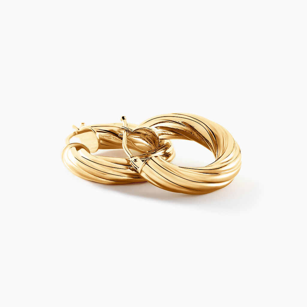Créoles Thiago Or Jaune - Boucles d'oreilles créoles Femme | Histoire d’Or