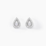 Boucles D'oreilles Puces Domitia Or Blanc Diamant - Clous d'oreilles Femme | Histoire d&rsquo;Or