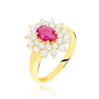 Bague Ivan Or Jaune Rubis Et Diamant