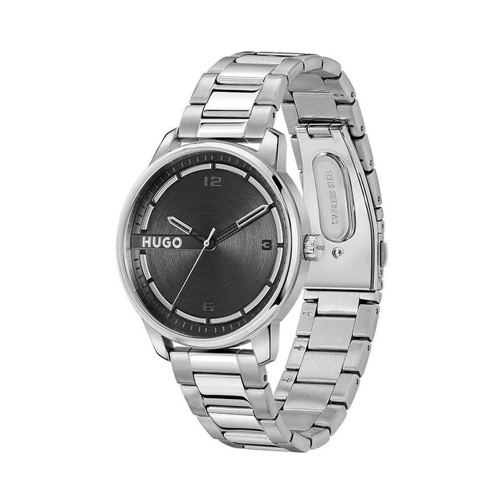 Montre Hugo Stamp Noir - Montres Homme | Histoire d’Or