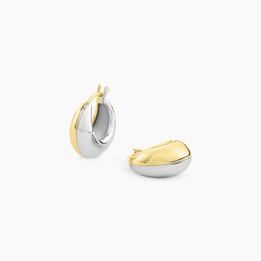 Cr&eacute;oles Perfect Match Argent Bicolore - Boucles d'oreilles cr&eacute;oles Femme | Histoire d&rsquo;Or