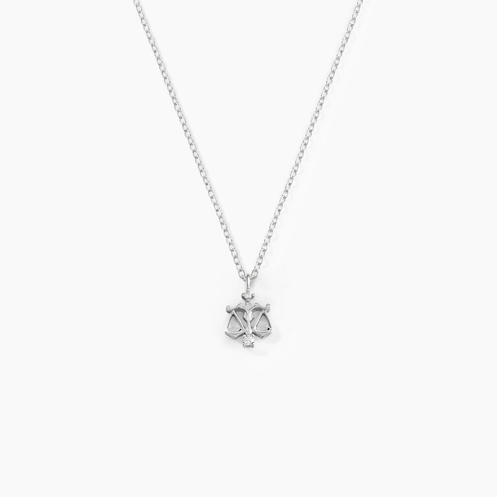 Collier Amalthee Argent Blanc Oxyde De Zirconium - Colliers Zodiaque Femme | Histoire d&rsquo;Or