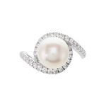 Bague Loris Argent Blanc Perle De Culture Et Oxyde De Zirconium - Bagues solitaires Femme | Histoire d&rsquo;Or