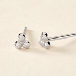 Boucles D'oreilles Puces Ina Argent Blanc - Boucles d'oreilles fantaisie Femme | Histoire d&rsquo;Or