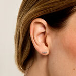 Boucles D'Oreilles Puces Flor Argent Blanc Oxyde De Zirconium - Boucles d'oreilles fantaisie Femme | Histoire d&rsquo;Or