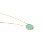 Collier Leeve Plaqu&eacute; Or Jaune Amazonite - Colliers Femme | Histoire d&rsquo;Or