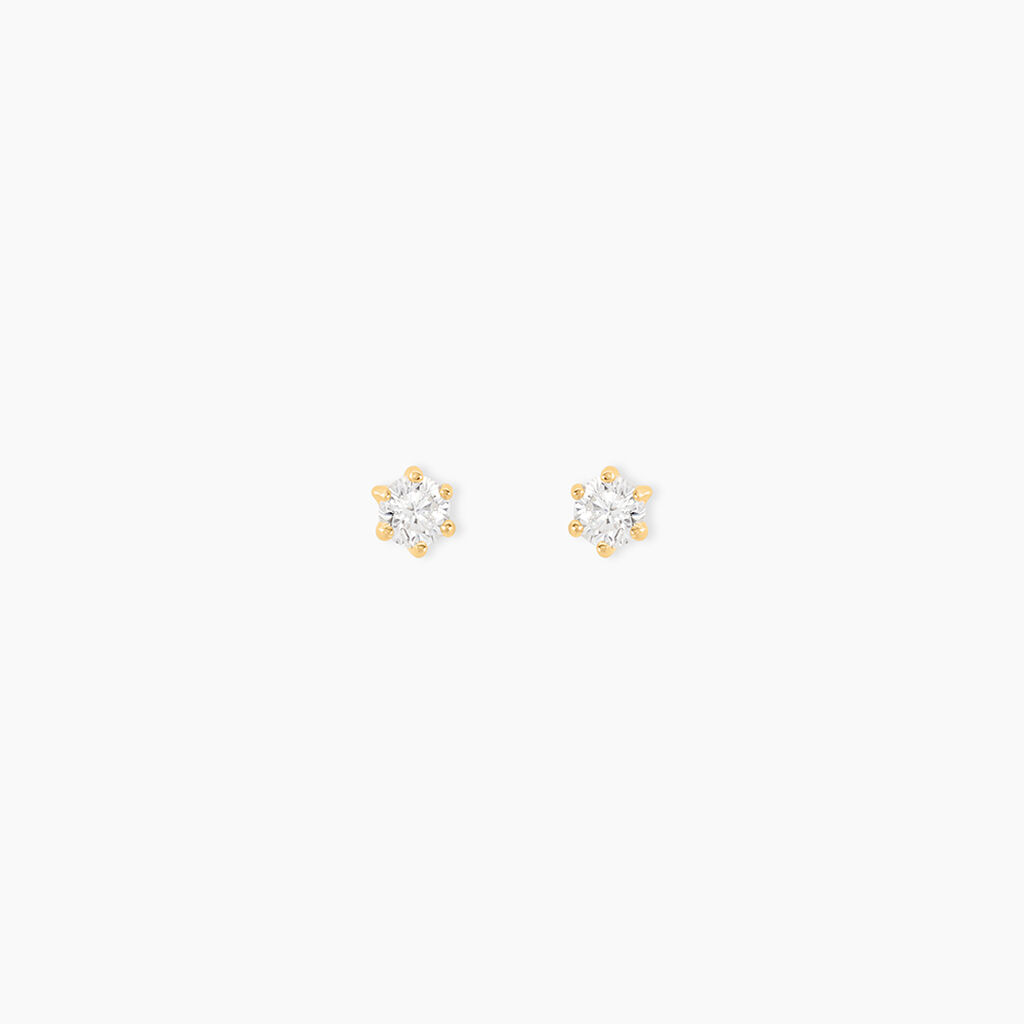 Boucles D'oreilles Puces Aconit Or Jaune Oxyde - Clous d'oreilles Femme | Histoire d’Or