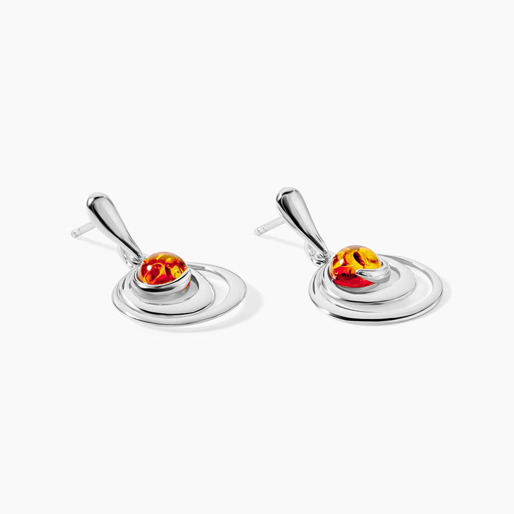 Boucles D'oreilles Argent Blanc Alanna Ambres - Boucles d'oreilles empierr&eacute;es Femme | Histoire d&rsquo;Or