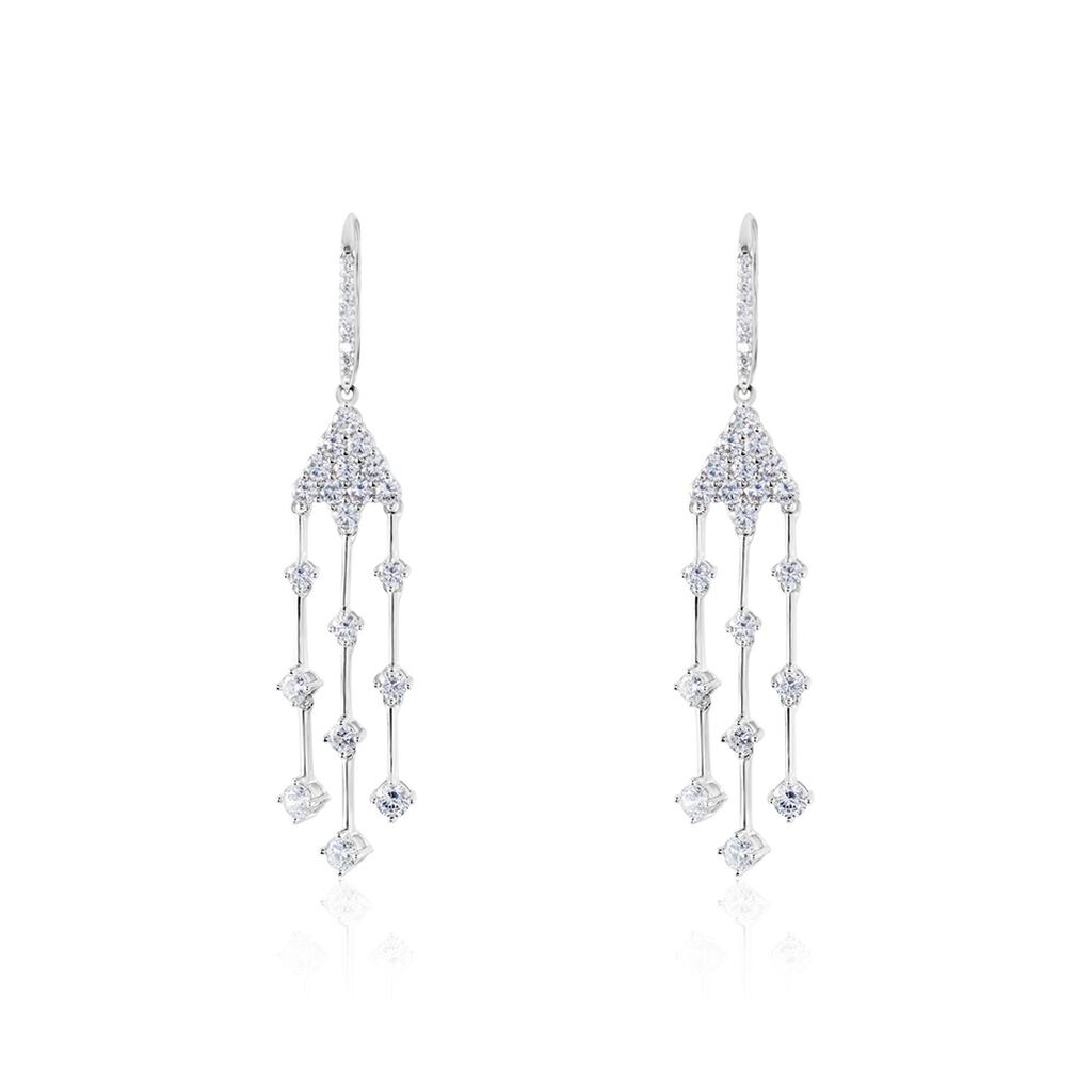 Boucles D'oreilles Pendantes Argent Blanc Wilford Oxyde - Boucles d'oreilles pendantes Femme | Histoire d’Or