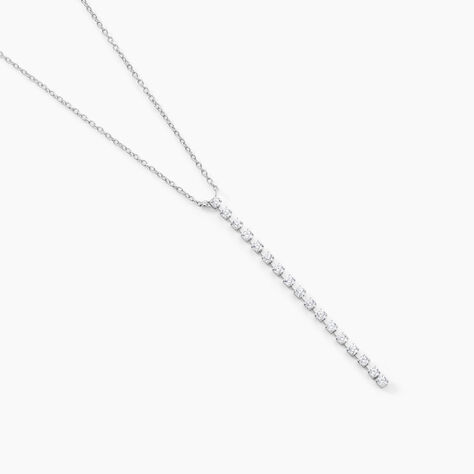 Collier Whitney Argent Blanc Oxyde De Zirconium - Colliers fantaisie Femme | Histoire d&rsquo;Or