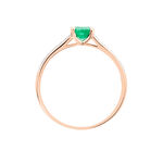 Bague Crista Or Rose Emeraude Et Diamant - Bagues solitaires Femme | Histoire d&rsquo;Or