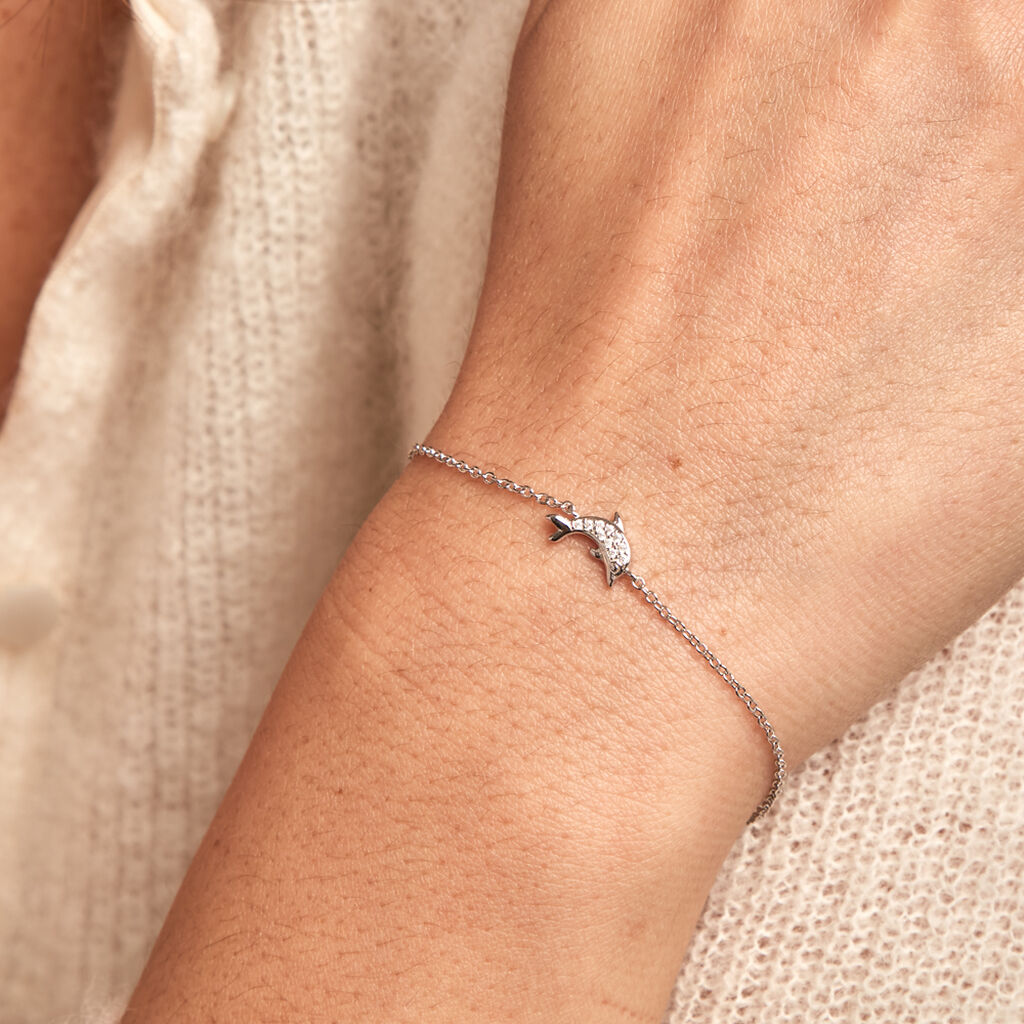 Bracelet Court Argent Blanc Giullia Oxyde De Zirconium - Bracelets Femme | Histoire d’Or