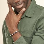 Bracelet Gulustan Acier Gris Vieilli Pierres De Lave - Bracelets Homme | Histoire d&rsquo;Or