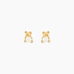 Boucles D'Oreilles Puces Roxya Or Blanc Perle De Culture Oxyde De Zirconium - Clous d'oreilles Femme | Histoire d&rsquo;Or