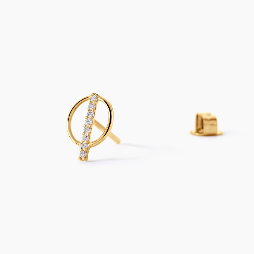 Boucles D'Oreilles Puces Coletta Argent Dor&eacute; A L'Or 750/1000 Oxyde De Zirconium - Boucles d'oreilles fantaisie Enfant | Histoire d&rsquo;Or