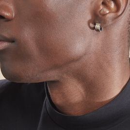 Créole Unitaire Acier Blanc Et Plaqué Or Anson - Boucles d'oreilles créoles Homme | Histoire d’Or