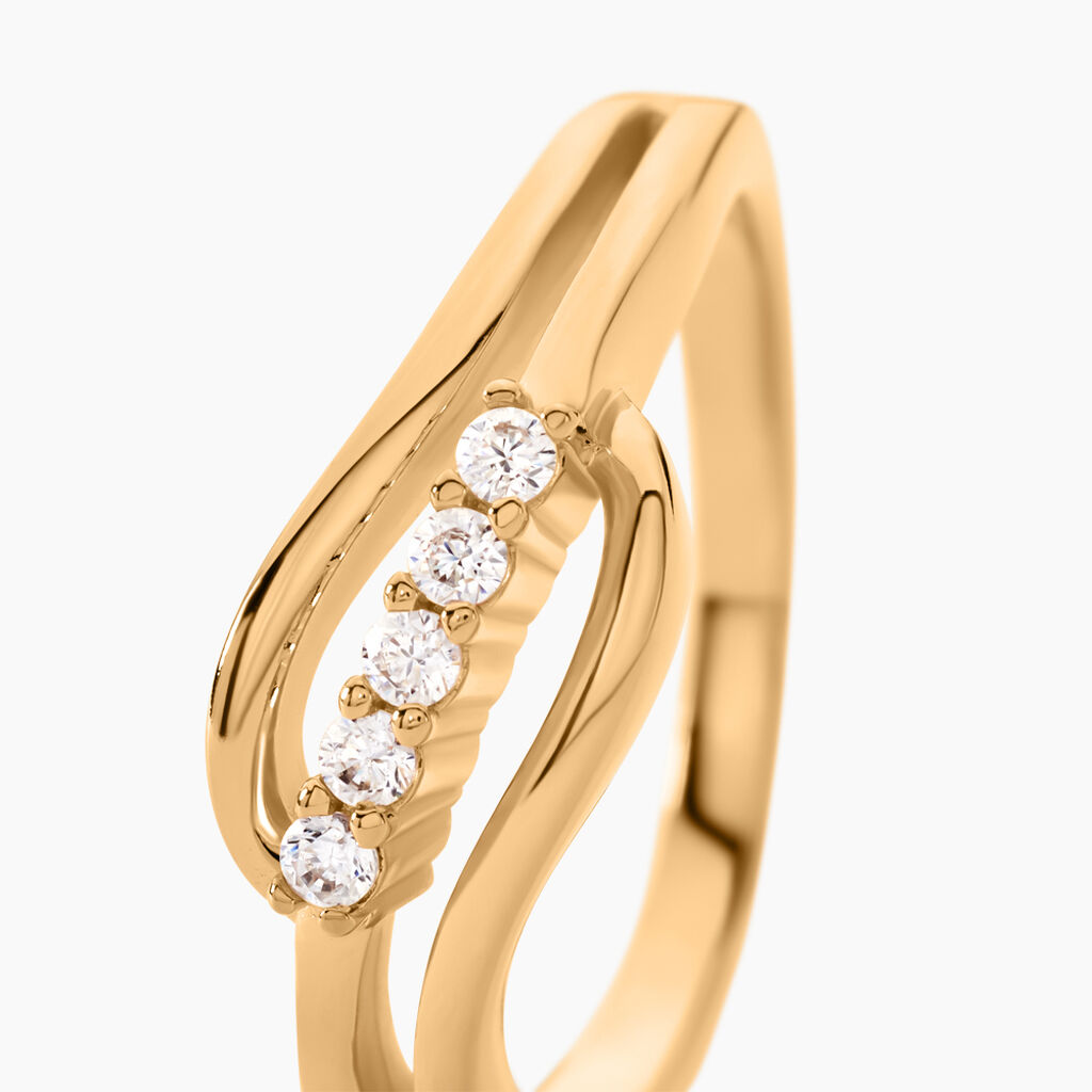 Bague Plaqu&eacute; Or Jaune Ciera Oxydes De Zirconium - Bagues avec pierre Femme | Histoire d&rsquo;Or