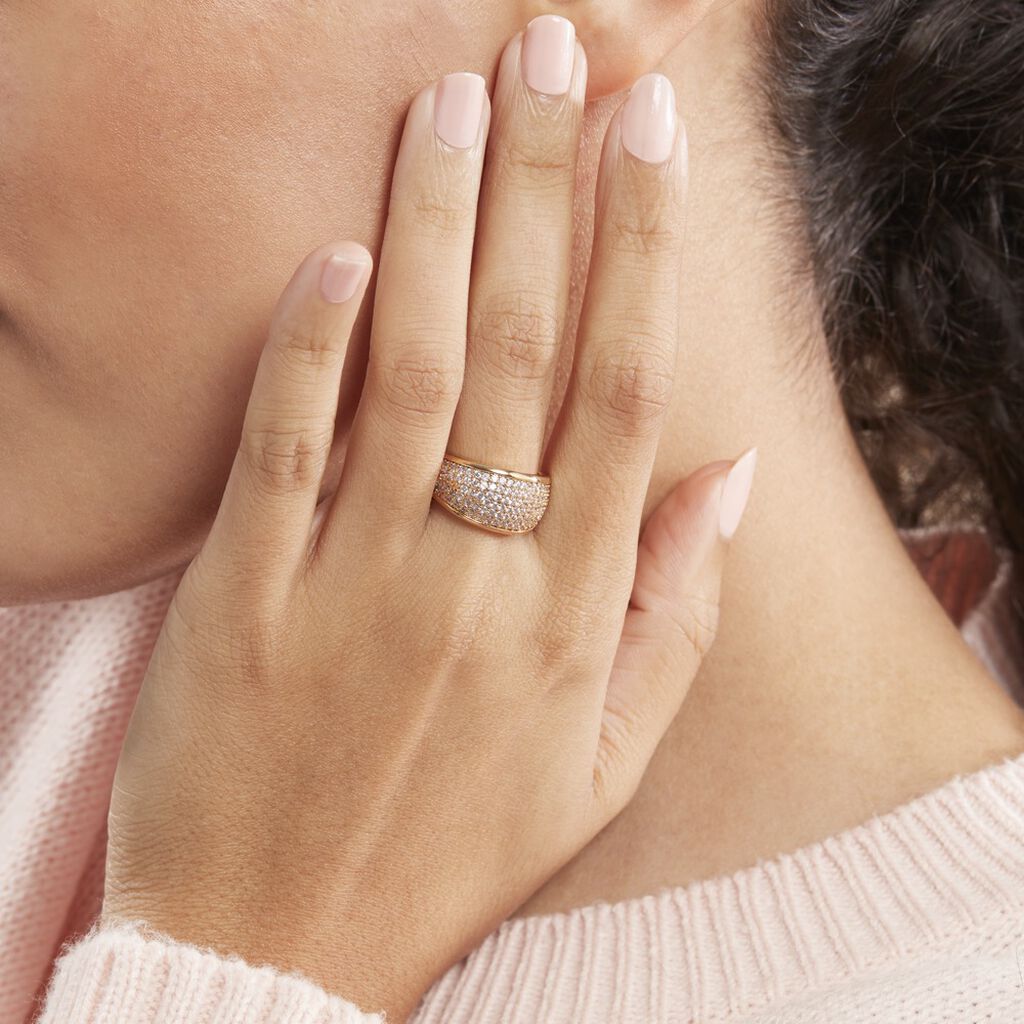 Bague Edenne Plaqué Or Jaune Oxyde De Zirconium - Bagues avec pierre Femme | Histoire d’Or
