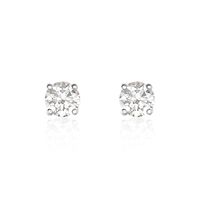 Boucles D'oreilles Puces Aphrodite Platine Blanc Diamant
