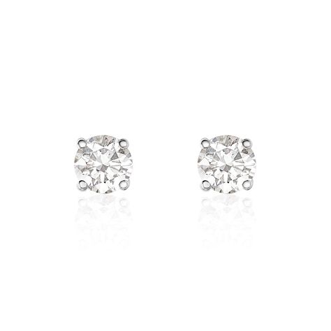 Boucles D'oreilles Puces Aphrodite Platine Blanc Diamant - Clous d'oreilles Homme | Histoire d’Or