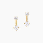 Boucles D'Oreilles Pendantes Nerius Argent Dor&eacute; A L'Or 750/1000 Oxyde De Zirconium - Boucles d'oreilles fantaisie Femme | Histoire d&rsquo;Or