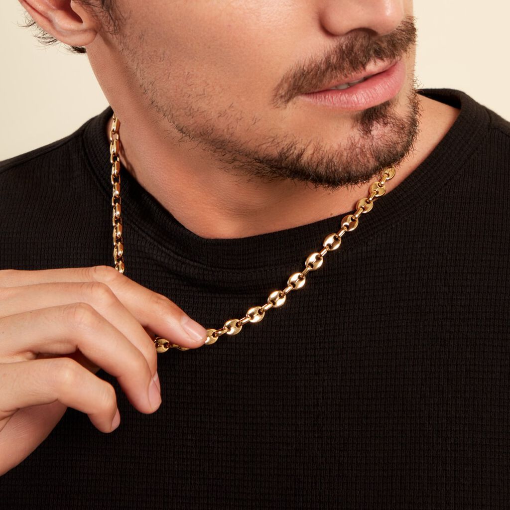 Collier Maille Acier Doré Cadia - Chaines Homme | Histoire d’Or