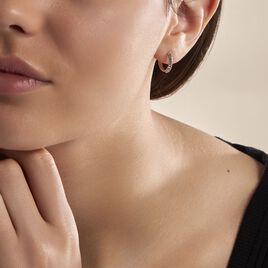 Créoles Sandrine Or Blanc Strass - Boucles d'oreilles créoles Femme | Histoire d’Or