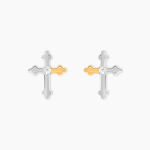 Boucles D'Oreilles Puces Or Jaune Argent Blanc Oxyde De Zirconium - Clous d'oreilles Femme | Histoire d&rsquo;Or