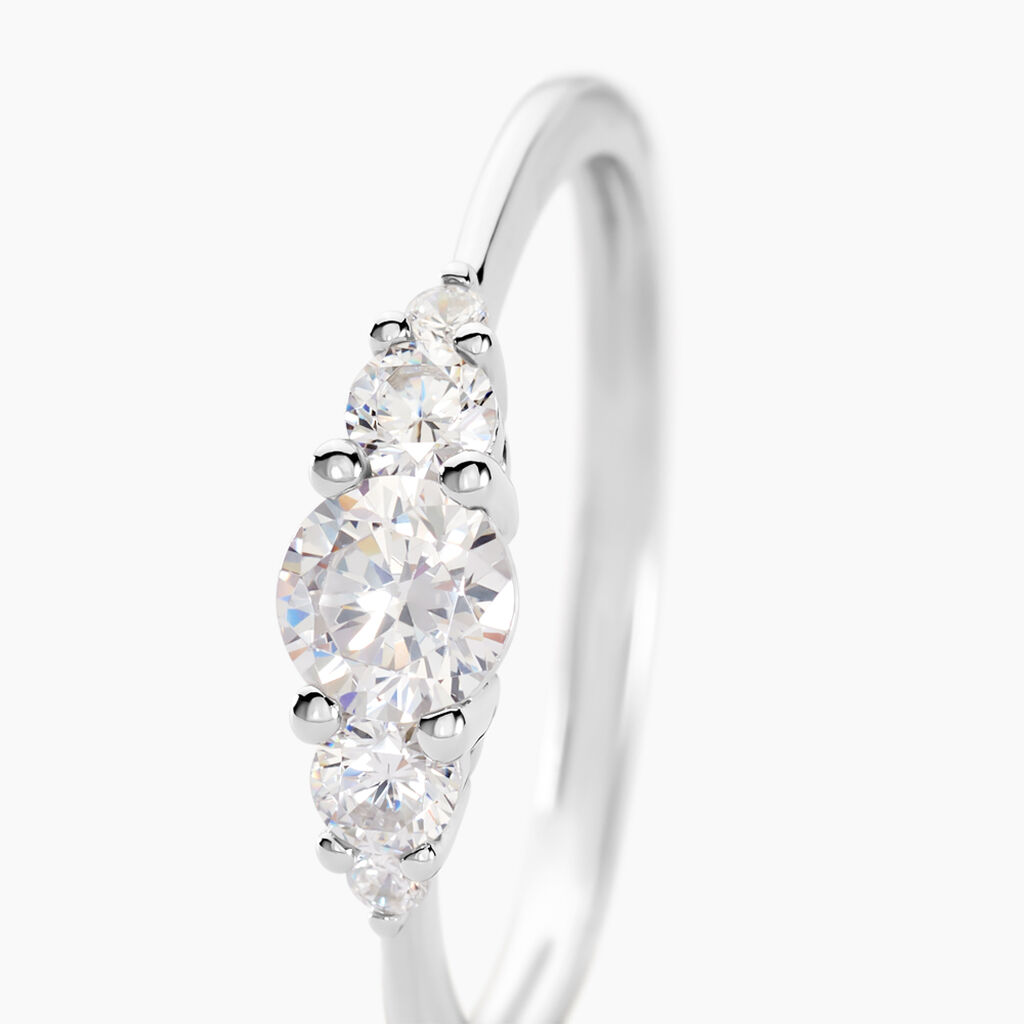 Bague Maiwen Argent Blanc Oxyde De Zirconium - Bagues solitaires Femme | Histoire d&rsquo;Or