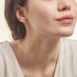 Boucles D'oreilles Puces Petale Or Bicolore Rubis Et Diamant - Clous d'oreilles Femme | Histoire d&rsquo;Or