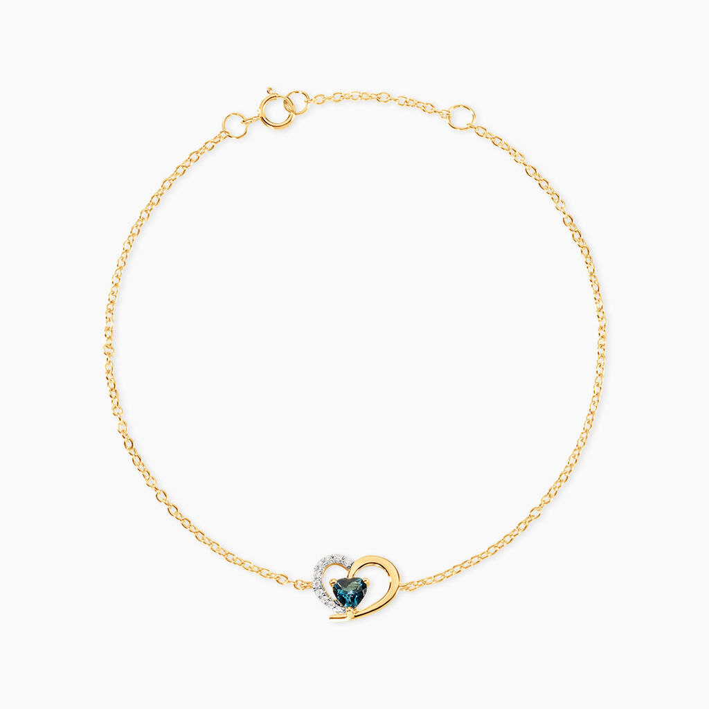 Bracelet Eliana Argent Dor&eacute; A L'Or 750/1000 Topaze Oxyde De Zirconium - Bracelets Pierre Femme | Histoire d&rsquo;Or