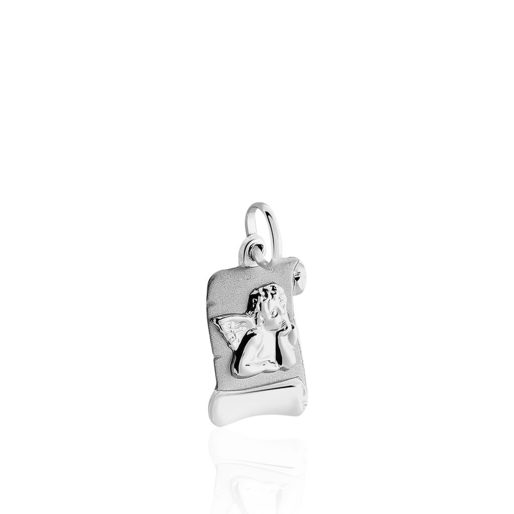Pendentif Ange Parchemin Or Blanc - Pendentifs Baptême Famille | Histoire d’Or