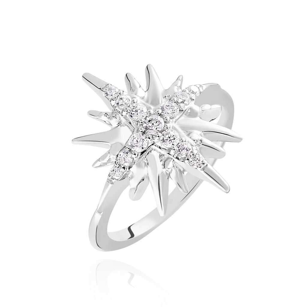 Bague Berta Argent Blanc Oxyde De Zirconium - Bagues avec pierre Femme | Histoire d&rsquo;Or