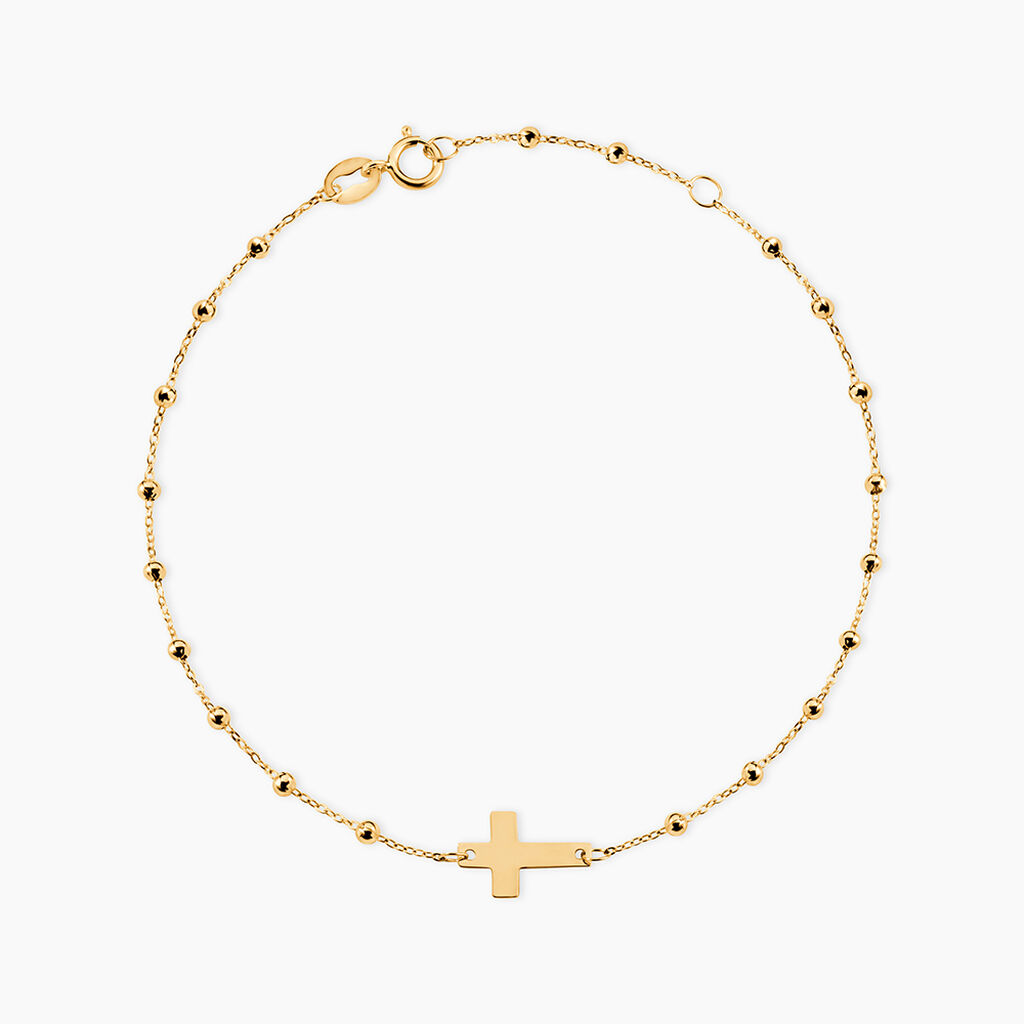 Bracelet Evelina Maille Boule Or Jaune - Bracelets Communion Enfant | Histoire d&rsquo;Or